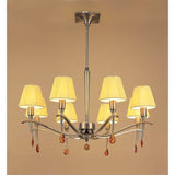 Siena 75cm 8 Light Amber Crystal Chandelier - Brass With Amber Shades