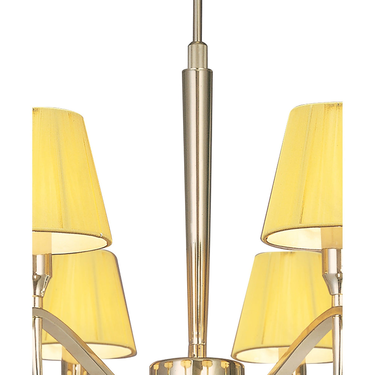 Siena 75cm 8 Light Chrome Crystal Chandelier - Brass With Amber Shades