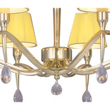 Siena 75cm 8 Light Chrome Crystal Chandelier - Brass With Amber Shades