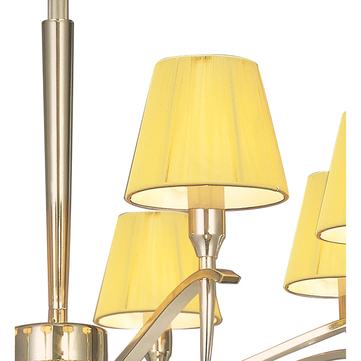 Siena 75cm 8 Light Chrome Crystal Chandelier - Brass With Amber Shades