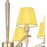 Siena 75cm 8 Light Chrome Crystal Chandelier - Brass With Amber Shades