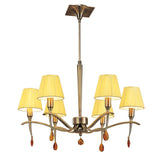 Siena 63cm 6 Light Amber Crystal Chandelier - Brass With Amber Shades
