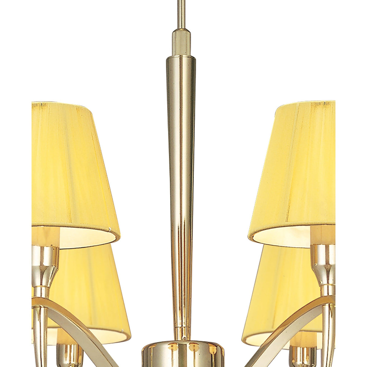 Siena 63cm 6 Light Chrome Crystal Chandelier - Brass With Amber Shades