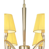 Siena 63cm 6 Light Chrome Crystal Chandelier - Brass With Amber Shades