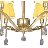 Siena 63cm 6 Light Chrome Crystal Chandelier - Brass With Amber Shades