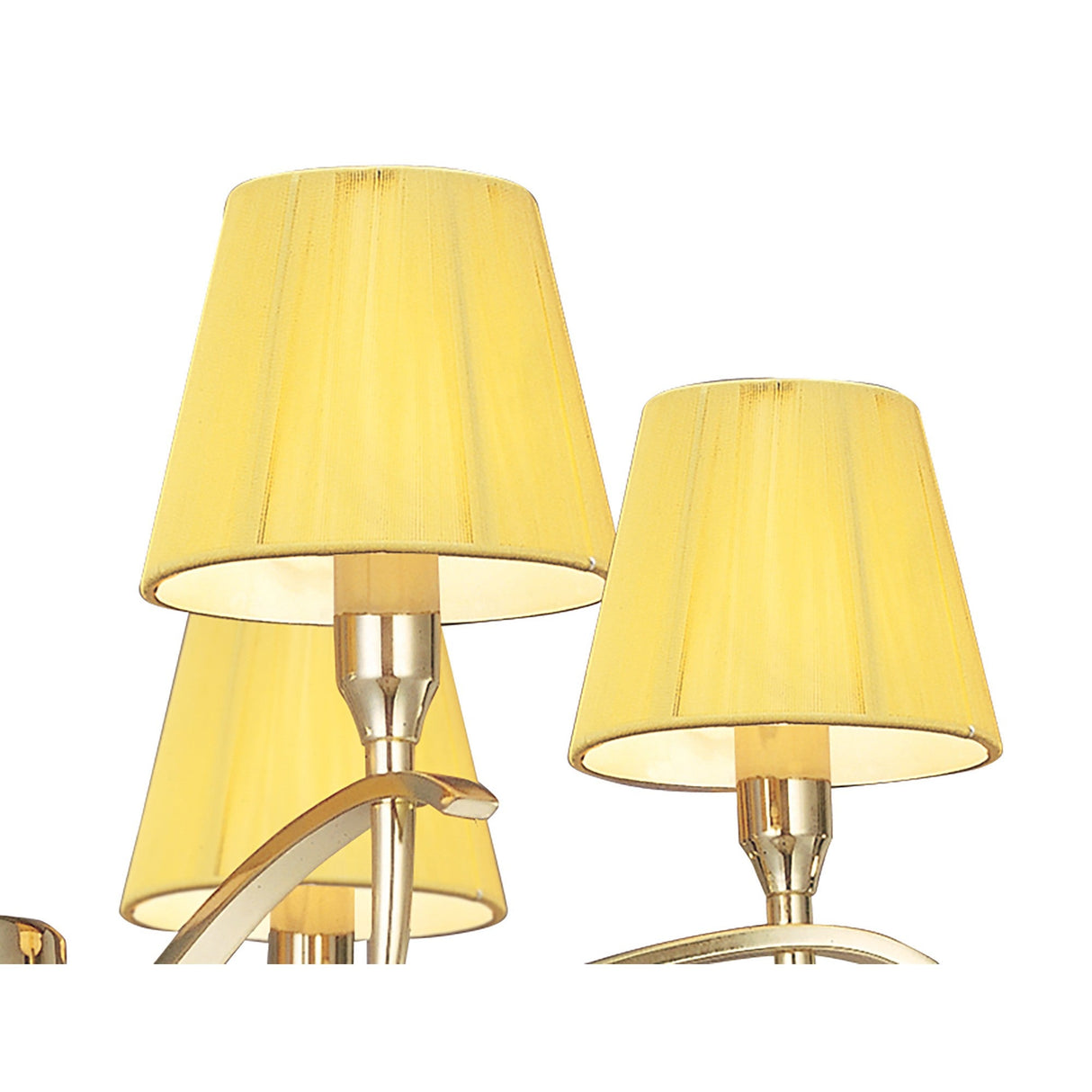 Siena 63cm 6 Light Chrome Crystal Chandelier - Brass With Amber Shades