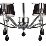 Siena 63cm 6 Light Black Crystal Chandelier - Chrome With Black Shades