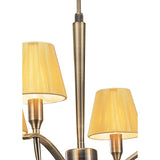 Siena  55cm 4 Light Amber Crystal Chandelier - Brass With Amber Shades