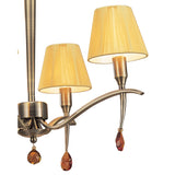 Siena  55cm 4 Light Amber Crystal Chandelier - Brass With Amber Shades