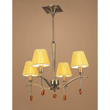 Siena  55cm 4 Light Amber Crystal Chandelier - Brass With Amber Shades