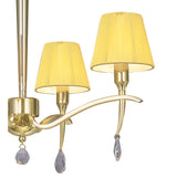 Siena 55cm 4 Light Chrome Crystal Chandelier - Brass With Amber Shades