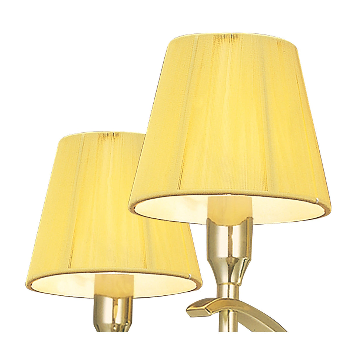 Siena 55cm 4 Light Chrome Crystal Chandelier - Brass With Amber Shades