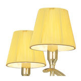 Siena 55cm 4 Light Chrome Crystal Chandelier - Brass With Amber Shades