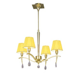 Siena 55cm 4 Light Chrome Crystal Chandelier - Brass With Amber Shades