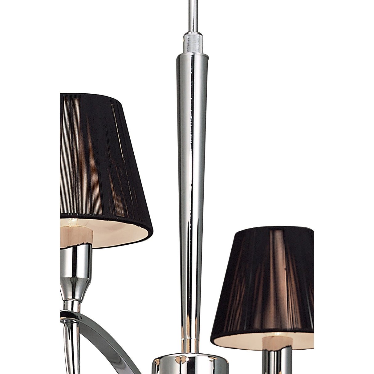 Siena 55cm 4 Light Black Crystal Chandelier - Chrome With Black Shades