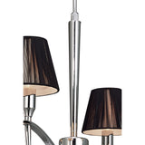 Siena 55cm 4 Light Black Crystal Chandelier - Chrome With Black Shades