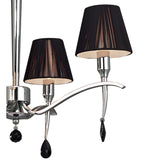 Siena 55cm 4 Light Black Crystal Chandelier - Chrome With Black Shades