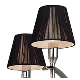 Siena 55cm 4 Light Black Crystal Chandelier - Chrome With Black Shades