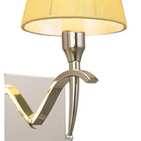 Siena LEft 1 Light Crystal Wall Light With Switch - Brass With Amber Shade