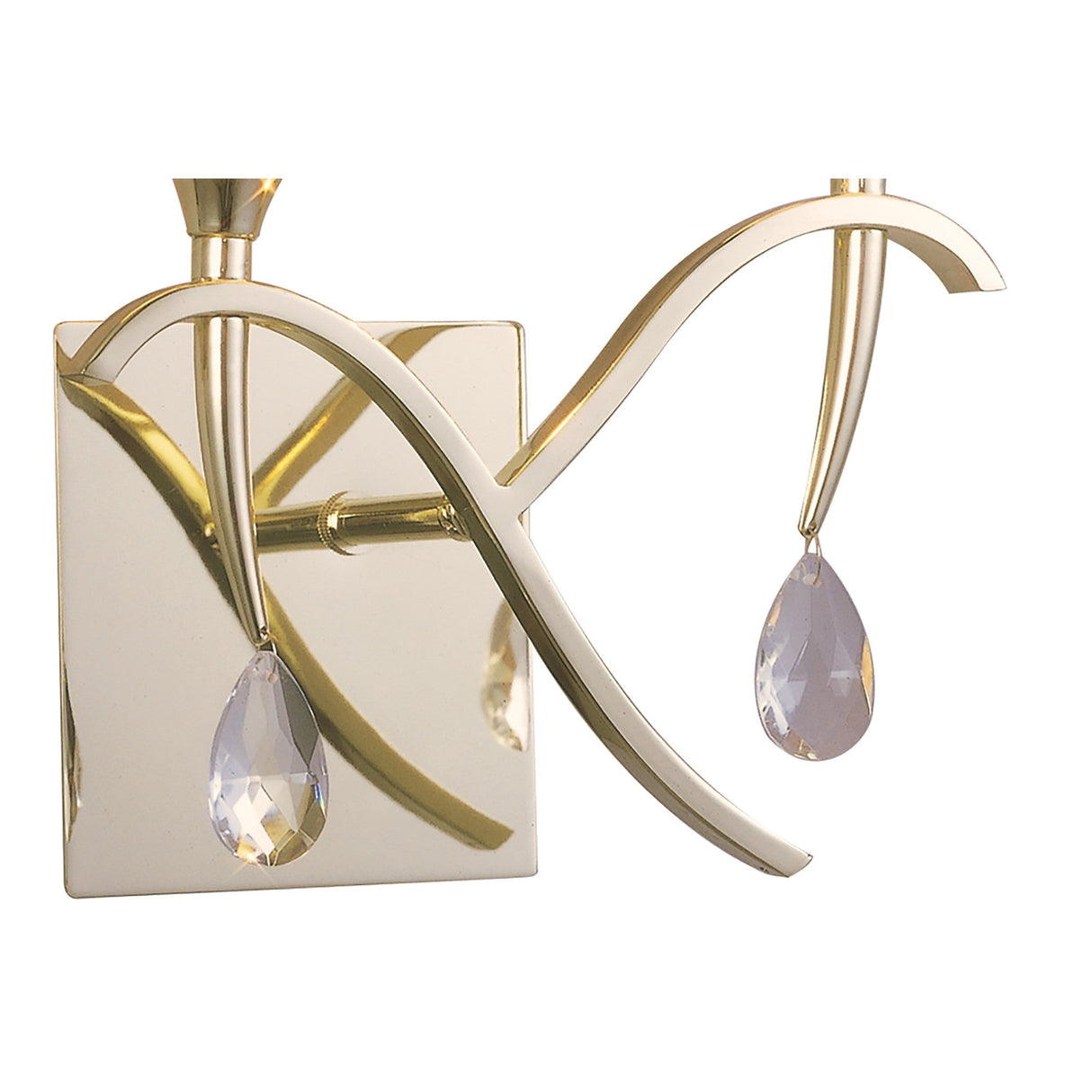 Siena 2 Light Crystal Wall Light With Switch - Brass With Amber Shades