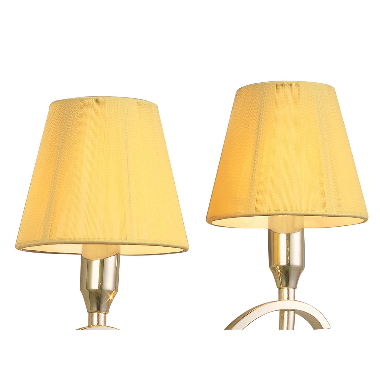 Siena 2 Light Crystal Wall Light With Switch - Brass With Amber Shades