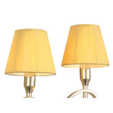 Siena 2 Light Crystal Wall Light With Switch - Brass With Amber Shades