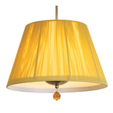 Siena 40cm 1 Light Crystal Pendant Light - Antique Brass & Amber