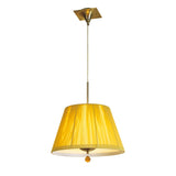 Siena 40cm 1 Light Crystal Pendant Light - Antique Brass & Amber