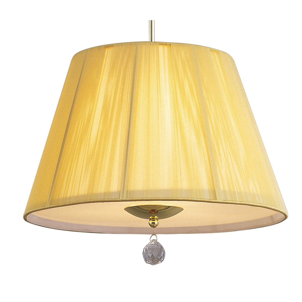 Siena 40cm 1 Light Crystal Pendant Light - Polished Brass & Amber