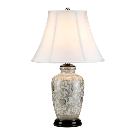 Silver Thistle 1 Light Table Lamp - White and Silver