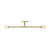 Silverton Twin Glass Globe Semi Flush Ceiling Light IP44