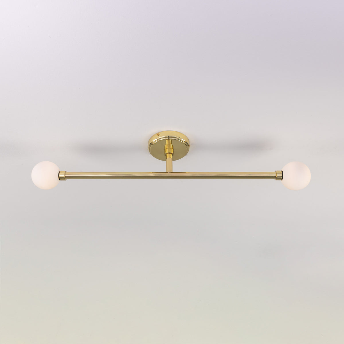 Silverton Twin Glass Globe Semi Flush Ceiling Light IP44