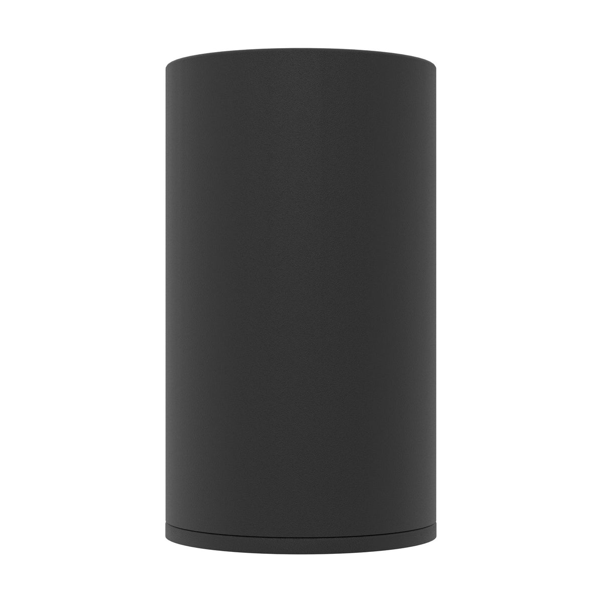 Silvessa Outdoor Wall Light in black steel, a cylindrical fixture on a square backplate shown against a plain white background, GU10 fitting, IP44 rated.