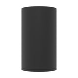 Silvessa Outdoor Wall Light in black steel, a cylindrical fixture on a square backplate shown against a plain white background, GU10 fitting, IP44 rated.