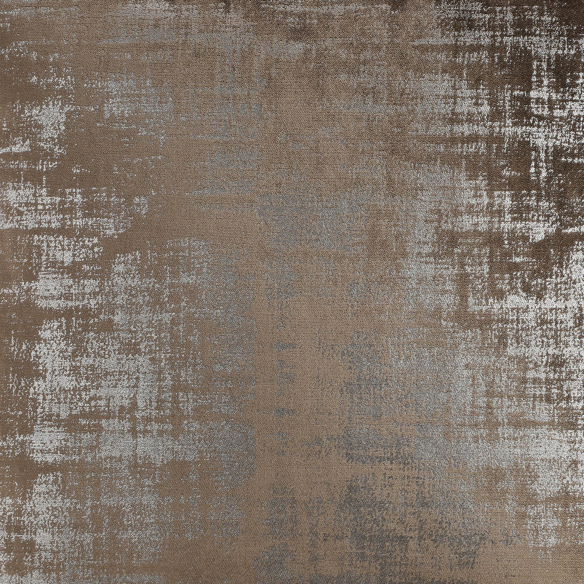 Singu Cushion in brown and silver, 45cm square polyester cover with a distressed, brushed metallic pattern and soft sheen finish.