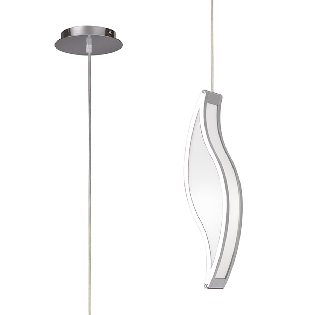 Sintesys 15cm 1 Light Pendant Light - Chrome & White