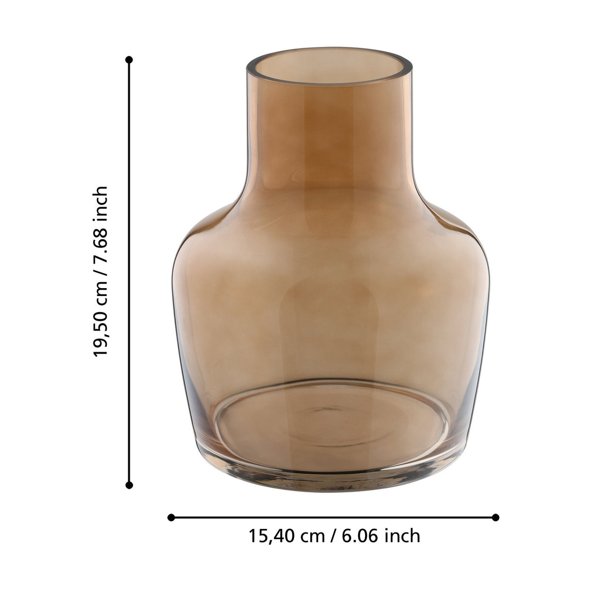 Siranana Glass Vase 19.5cm - Brown
