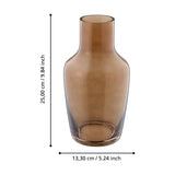 Siranana Glass Vase 25cm - Brown