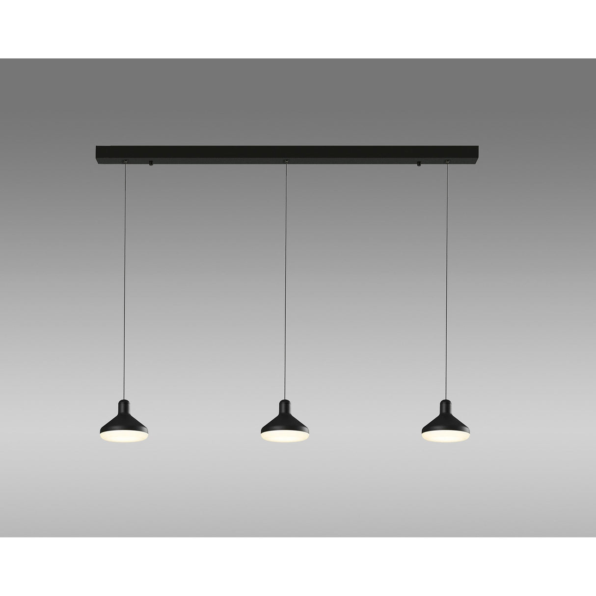 Sirio 3 Light LED Bar Pendant Light 24W 3000K - Black