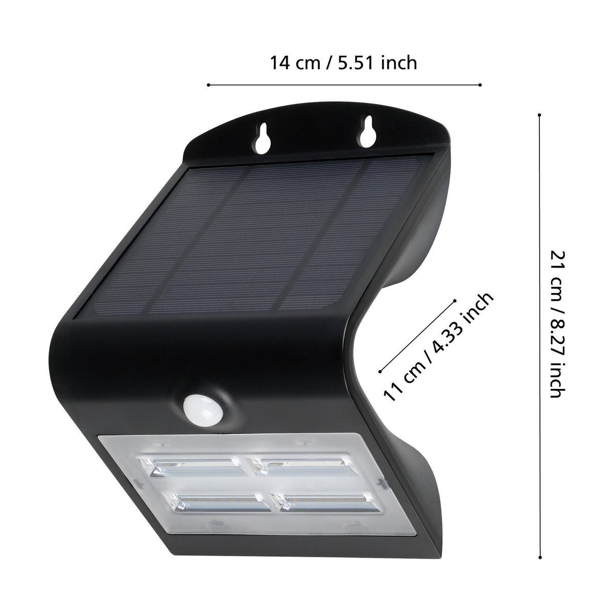 Sirnessa Solar Wall Light with Motion Sensor - Black