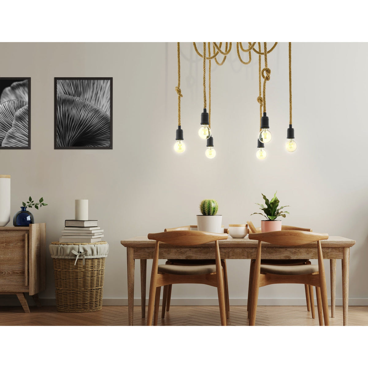 Sirvena 6 Light Pendant 18cm - Black
