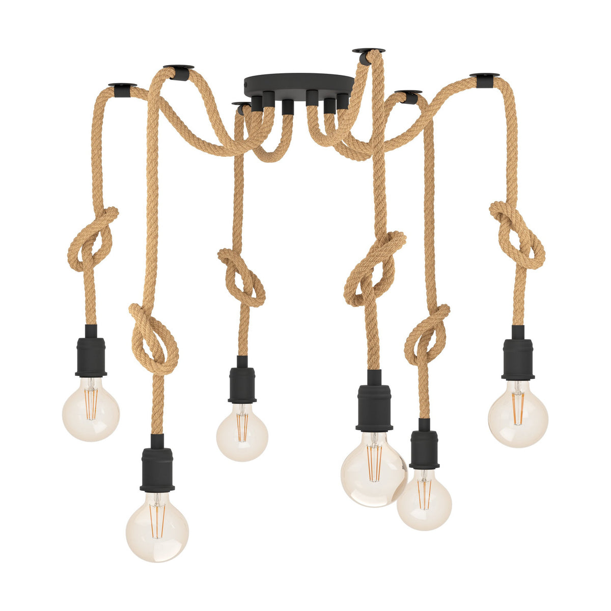 Sirvena 6 Light Pendant 18cm - Black