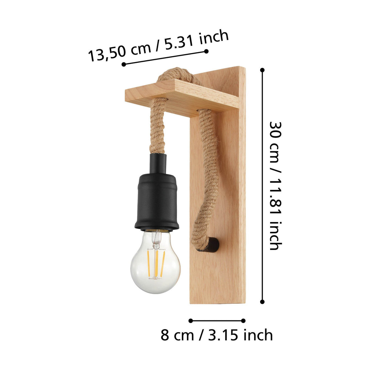 Sirvena Wall Light - Black & Brown