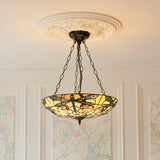 Wrenfield Large 3 Light Tiffany Inverted Pendant - Multicoloured