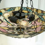 Wrenfield Large 3 Light Tiffany Inverted Pendant - Multicoloured