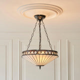 Brindleigh Medium 3 Light Tiffany Inverted Pendant - Multicoloured