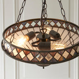 Brindleigh Medium 3 Light Tiffany Inverted Pendant - Multicoloured