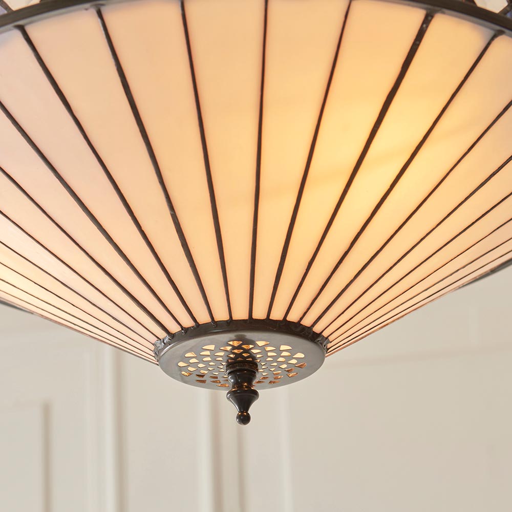 Brindleigh Medium 3 Light Tiffany Inverted Pendant - Multicoloured