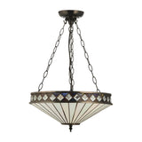 Brindleigh Medium 3 Light Tiffany Inverted Pendant - Multicoloured