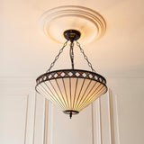 Brindleigh Large 3 Light Tiffany Inverted Pendant - Multicoloured